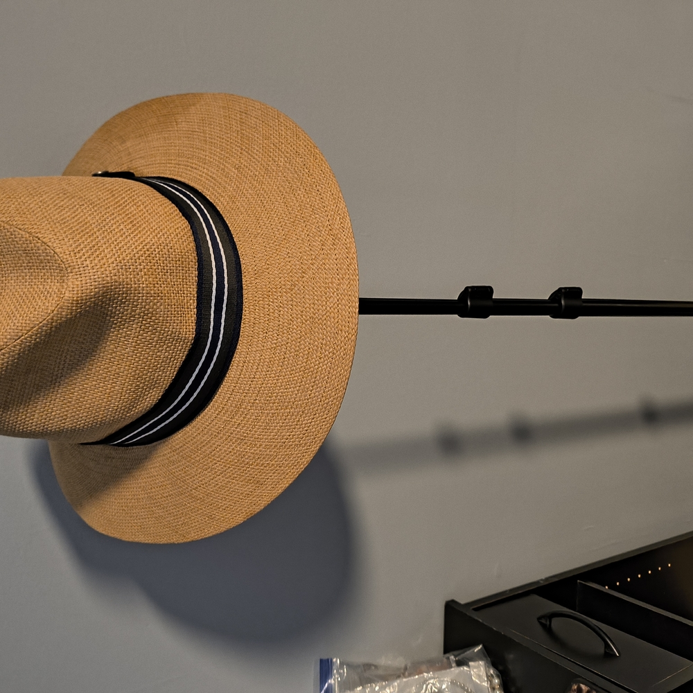 Tan Straw Hat with Black Band